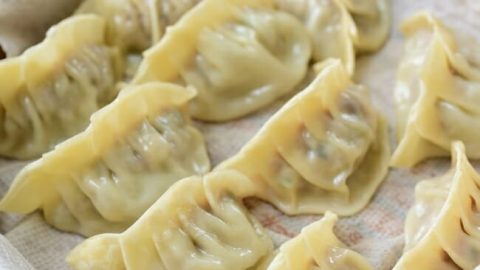 Steamed Korean mandu (dumplings)