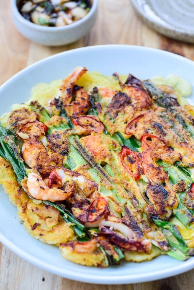 Haemul Pajeon (Seafood Scallion Pancake) Korean Bapsang