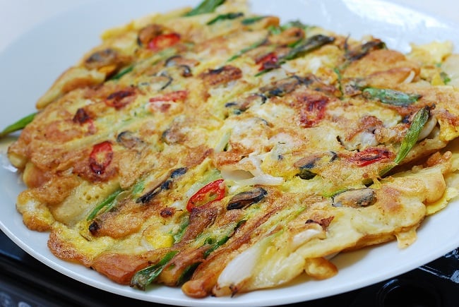 Korean pancake on a plate