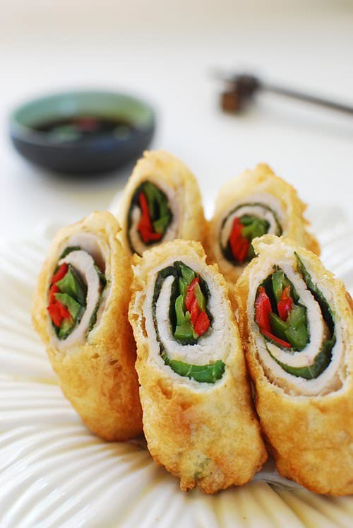 deep fried pork rolls 2 - Deep-Fried Pork Rolls (Dwaegi Gogi Mari Twiguim)