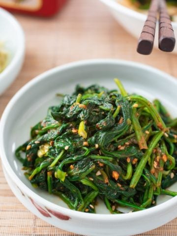 Korean spinach side dish