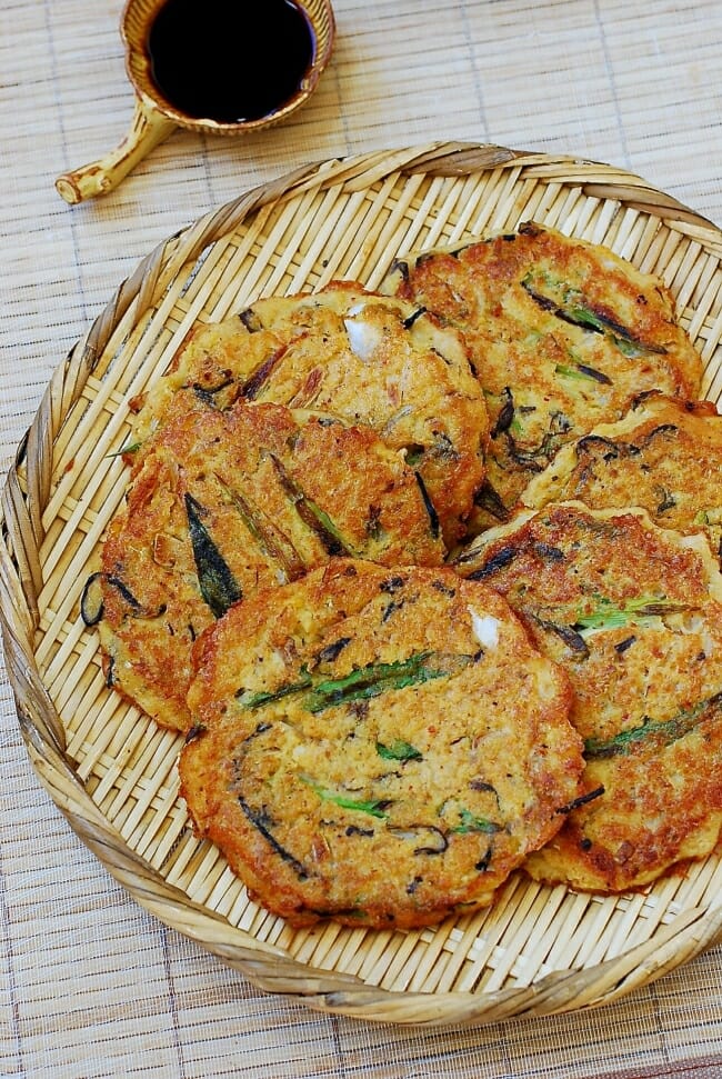 Nokdujeon or Nokdu bindaetteok mung bean pancakes