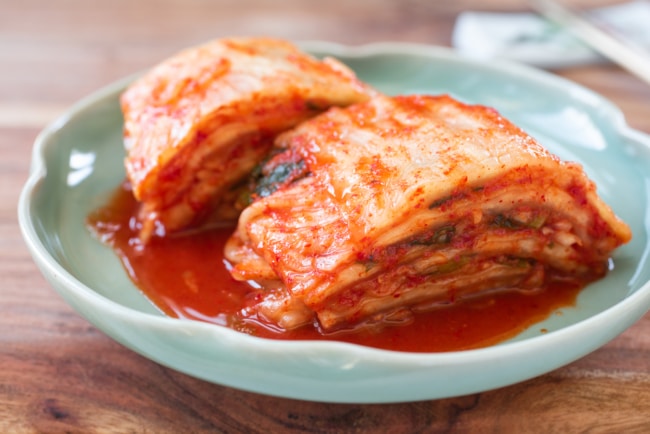 Korean kimchi in a plate
