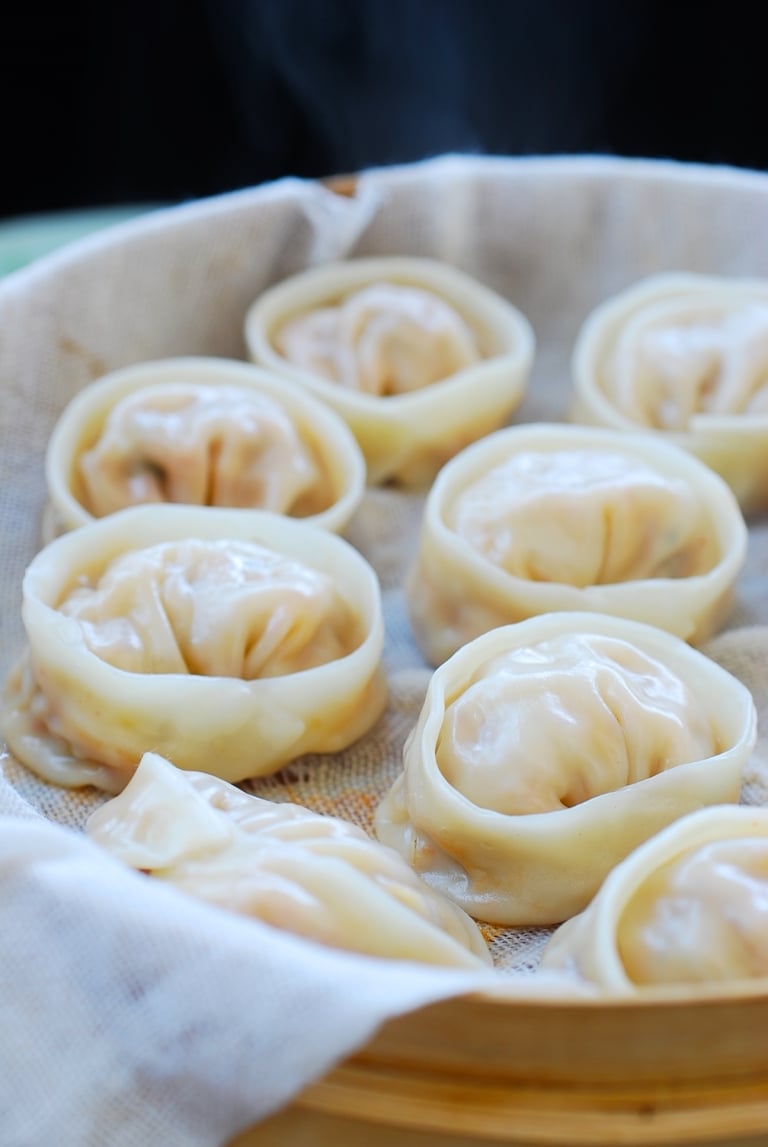 Kimchi mandu (Korean dumplings made with kimchi)