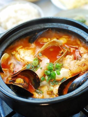 Korean stew made with silken tofu