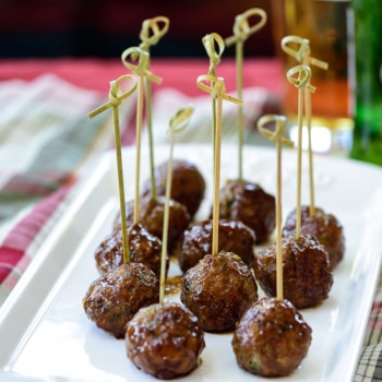 Korean meatballs glazed in a sweet and savory sauce