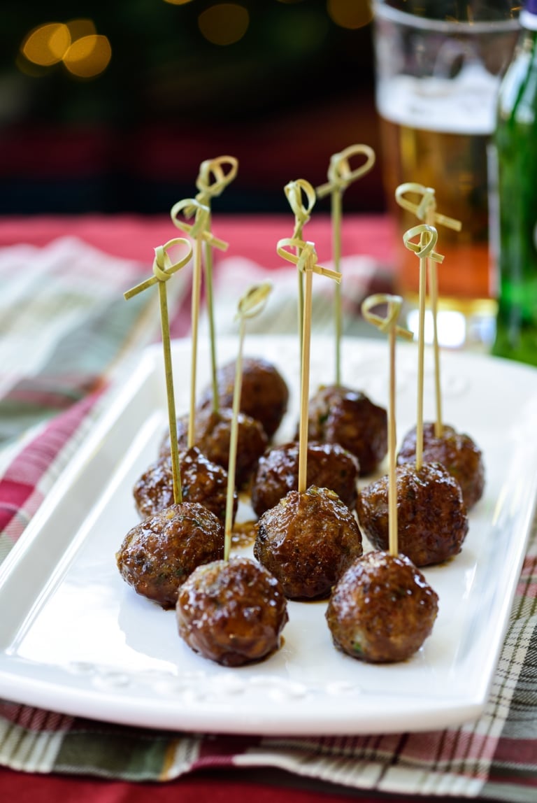 Korean meatballs glazed in a sweet and savory sauce
