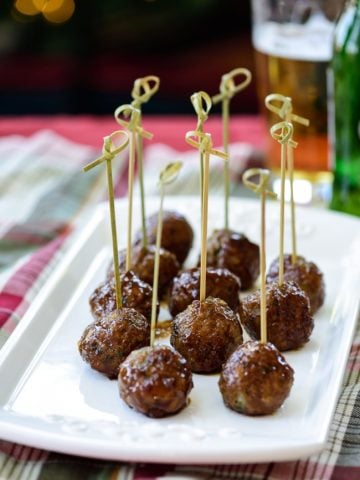 Korean meatballs glazed in a sweet and savory sauce