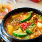 Korean gochujang stew with zucchini and potato