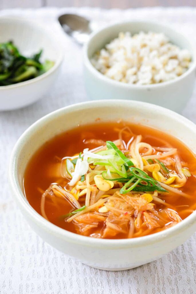 Kimchi Kongnamul Guk (Soybean Sprout Soup) Korean Bapsang