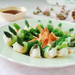 Spring onion tied shrimp and asparagus!
