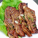 Korean grilled beef short ribs on a plate