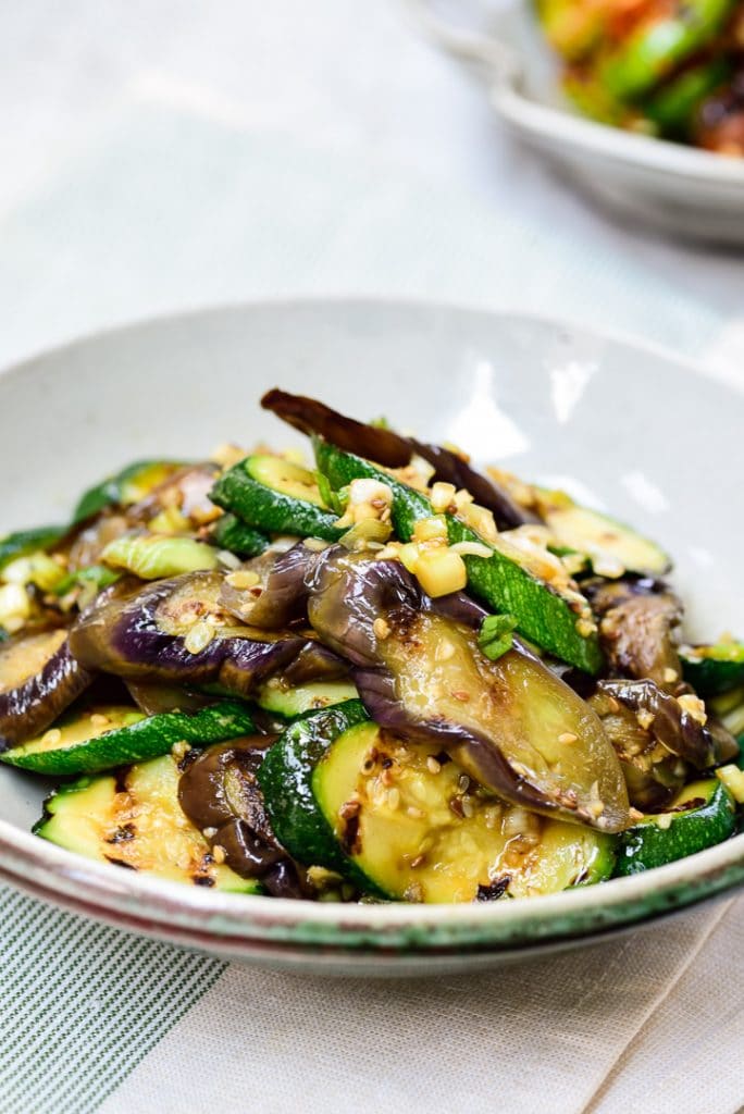 Gaji Hobak Muchim (Grilled Eggplant and Zucchini) Korean Bapsang