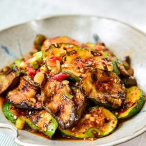 DSC1557 300x300 - Gaji Hobak Muchim (Grilled Eggplant and Zucchini)