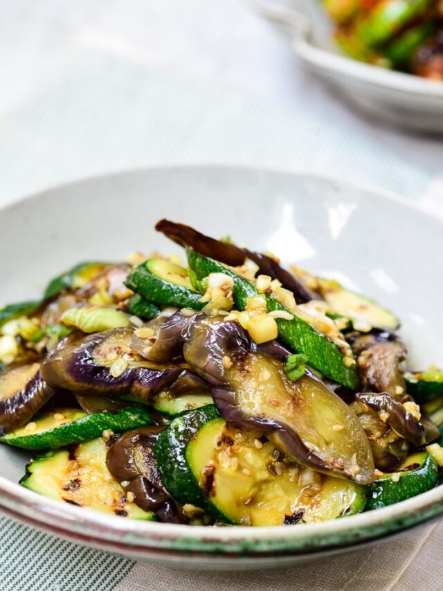 Gaji Hobak Muchim (Grilled Eggplant and Zucchini) Korean Bapsang