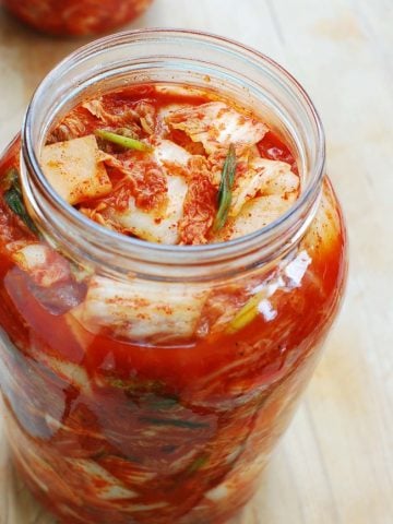 Simple kimchi in a gallon size jar