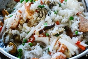 Korean seafood rice bowl