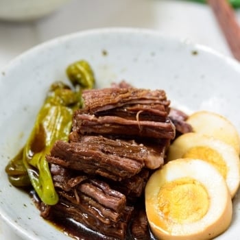 Korean soy braised beef side dish