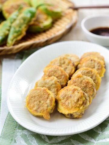 Korean meatballs flattened and pan-fried in egg batter