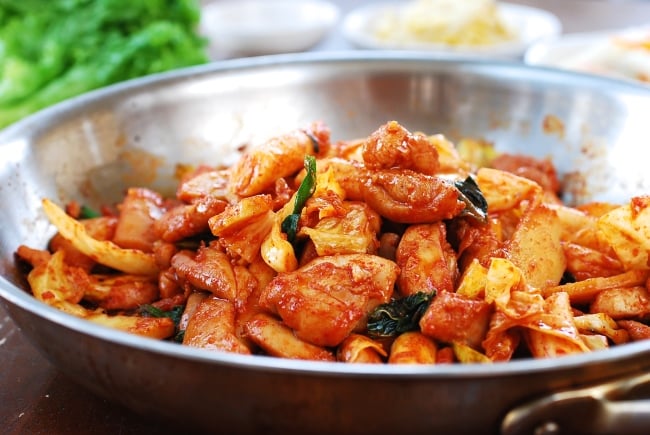 Korean Spicy stir-fried chicken with vegetables