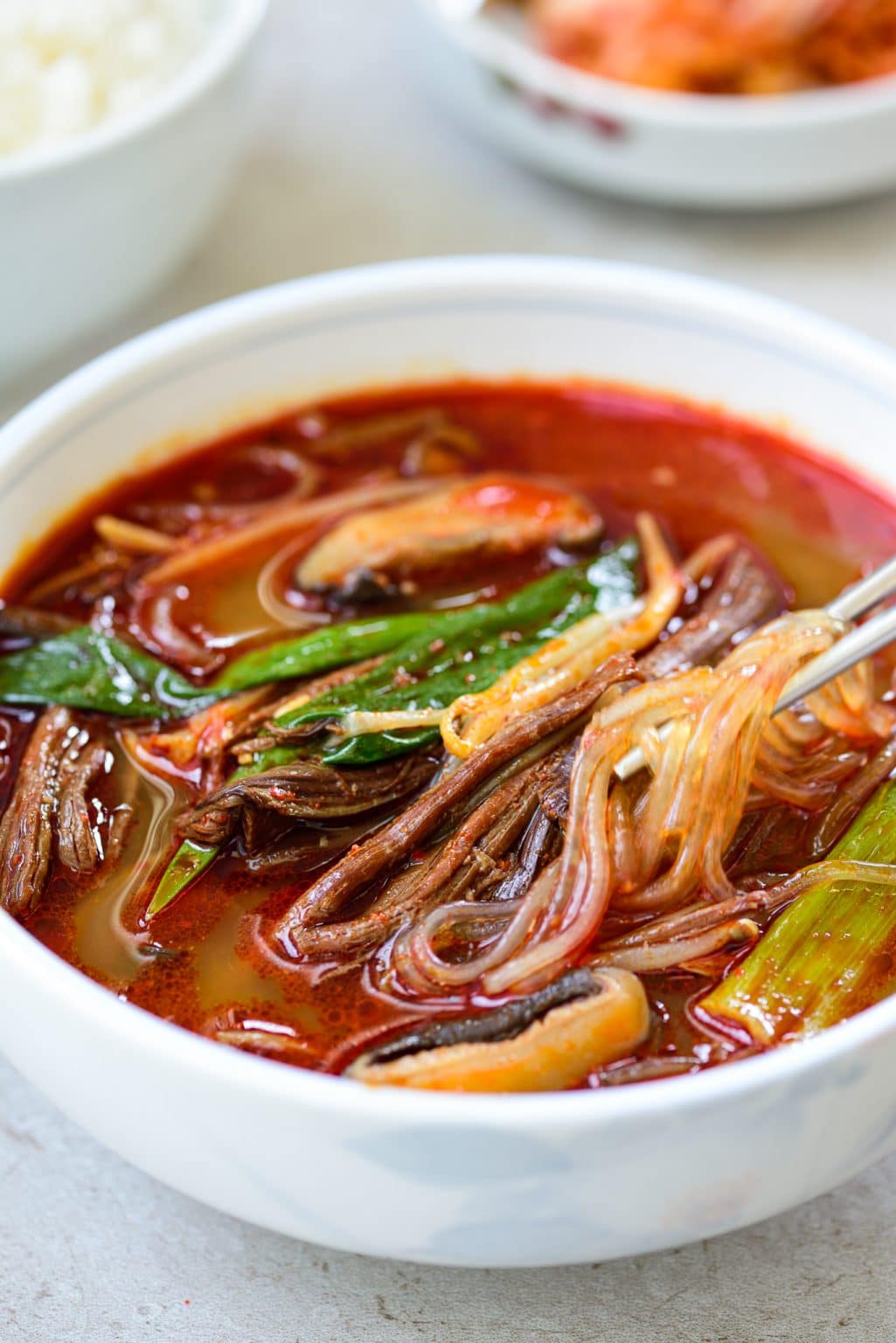 Yukgaejang (Spicy Beef Soup with Vegetables) - Korean Bapsang