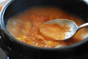 Korean soft tofu stew broth