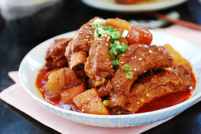 DSC 0758 e1425265163312 - Slow Cooker Pork Ribs (Maeun Dwaeji Galbijjim)