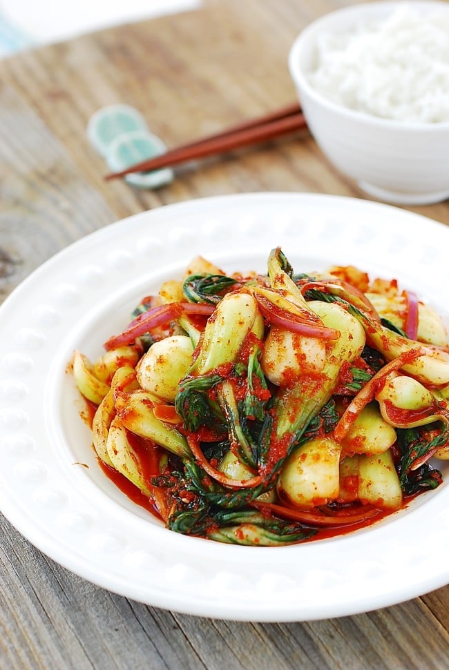 Baby Bok Choy Kimchi Salad (Geotjeori) - Korean Bapsang