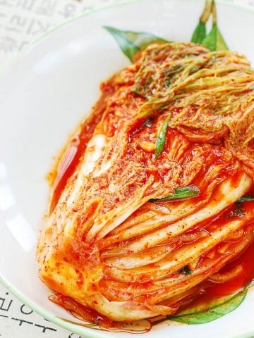 A quarter head of vegan kimchi