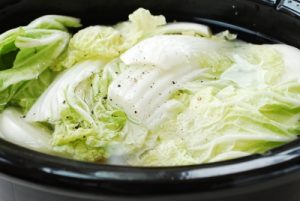 Slow cooker chicken soup with napa cabbage