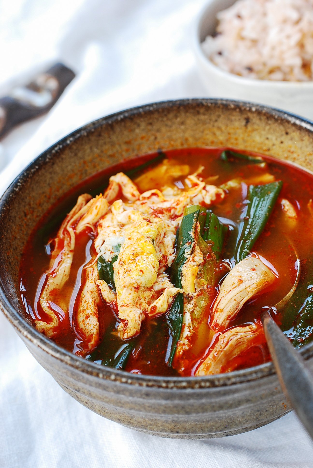 DSC 1843 - Dakgaejang (Spicy Chicken Soup with Scallions)