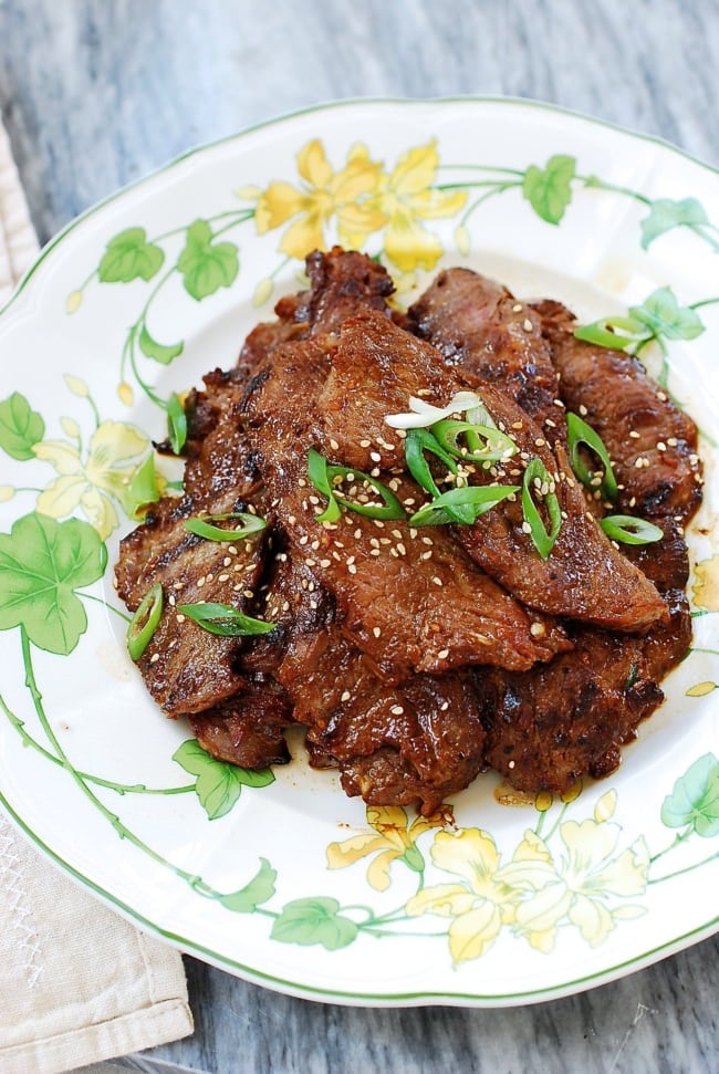 Korean Style Grilled Flank Steak - Closet Cooking