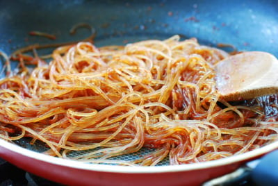 Spicy seafood japchae