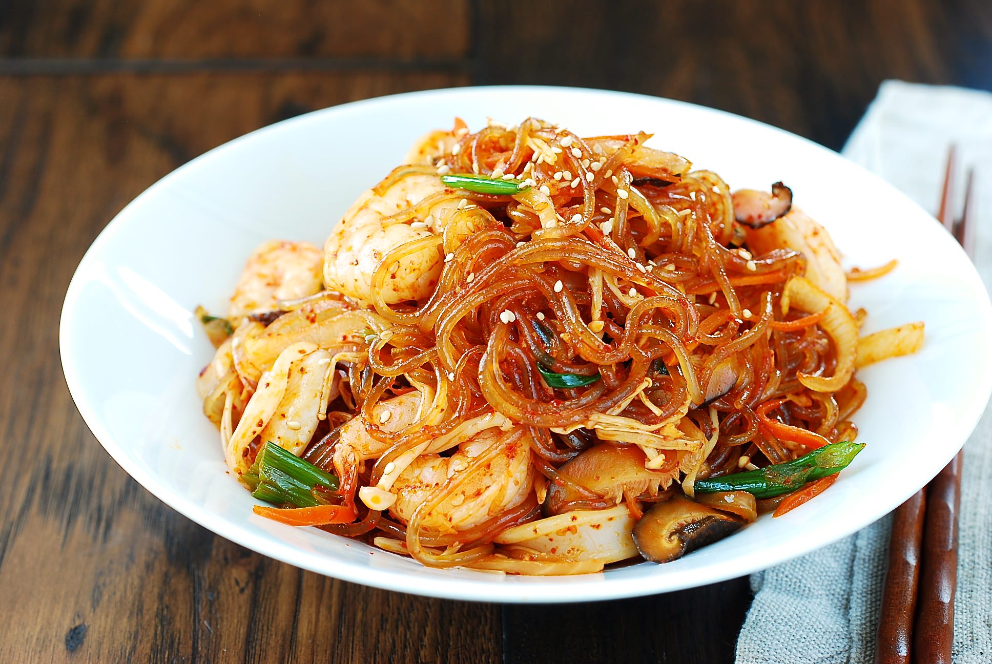 Spicy Seafood Japchae