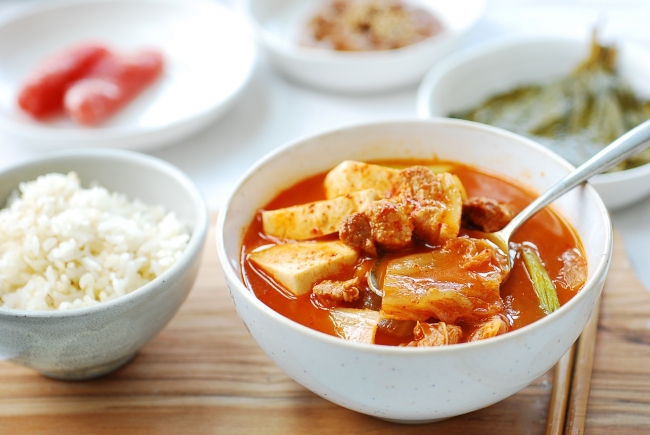 Kimchi jjigae with pork and tofu