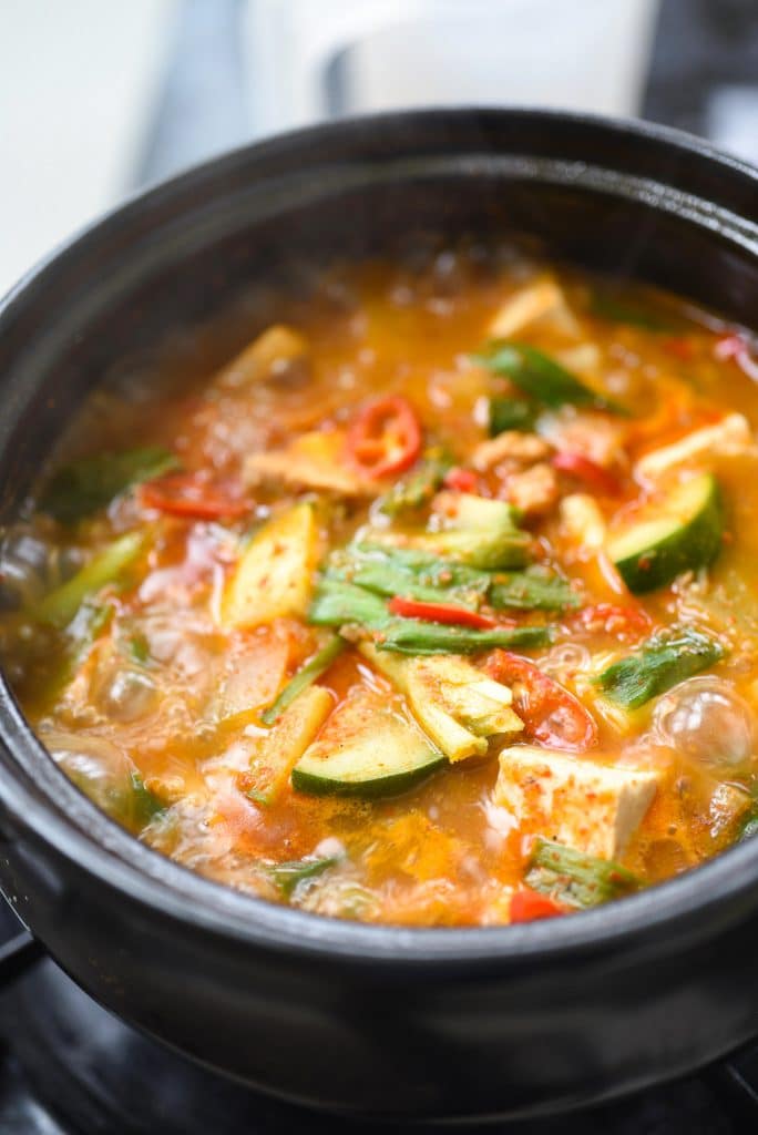 Doenjang Jjigae (Soybean Paste Stew with Pork and Vegetables) Korean
