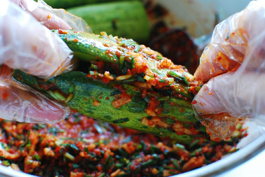 Oi Sobagi (Stuffed Cucumber Kimchi) Korean Bapsang