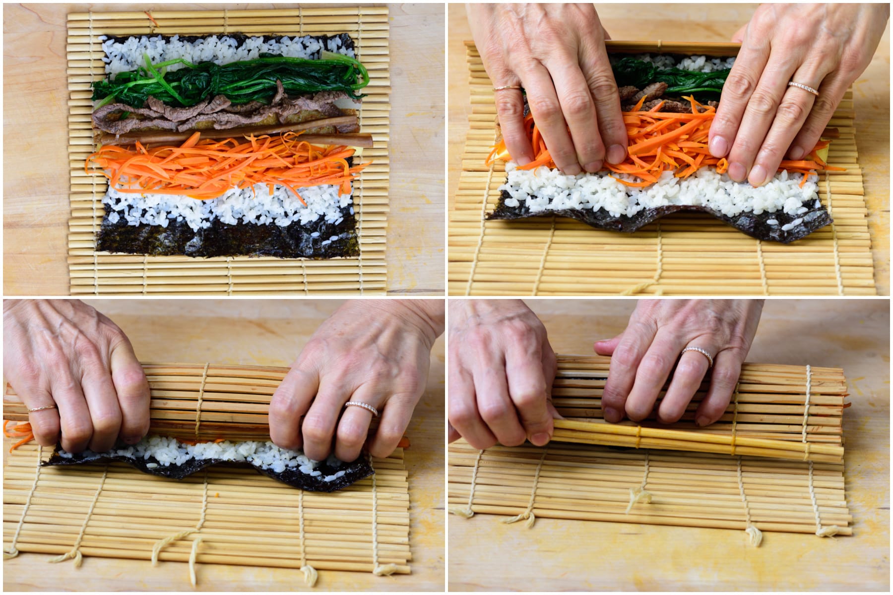 1 Set of Homemade Sushi Roller Kimbap Roller for Rice Roll