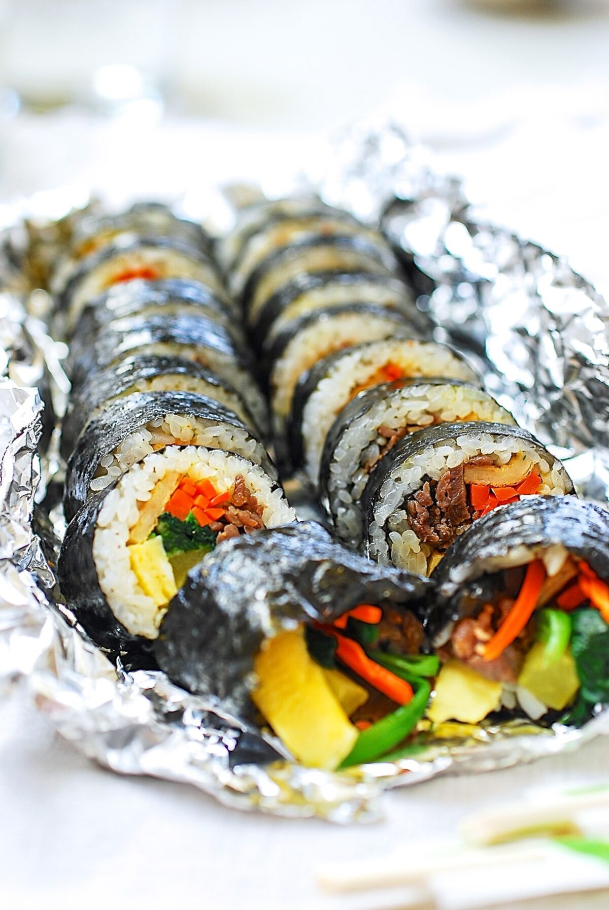 Kimbap - Korean Seaweed Rice Rolls - Tiffy Cooks