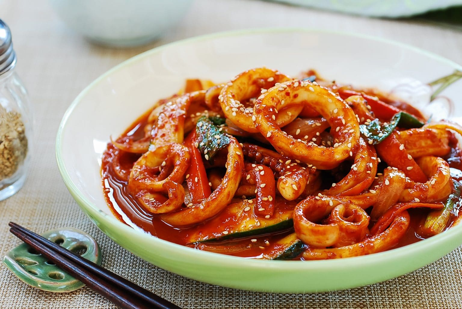 Spicy Stirfried Squid (Ojingeo Bokkeum) Korean Bapsang