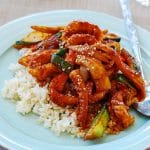 Korean spicy stir-fried squid
