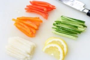 vegetables for shrimp salad