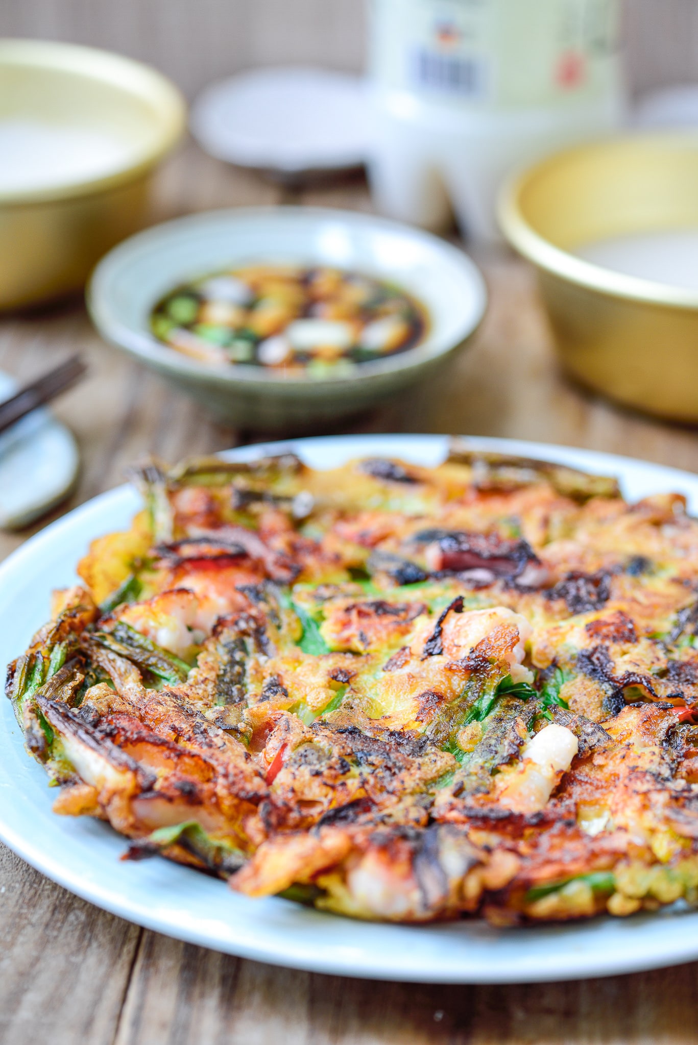 Haemul Pajeon (Seafood Scallion Pancake) Korean Bapsang