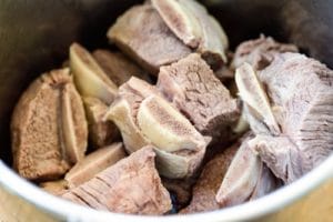 Beef short ribs cooked in the instant pot