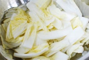 Salting napa cabbage