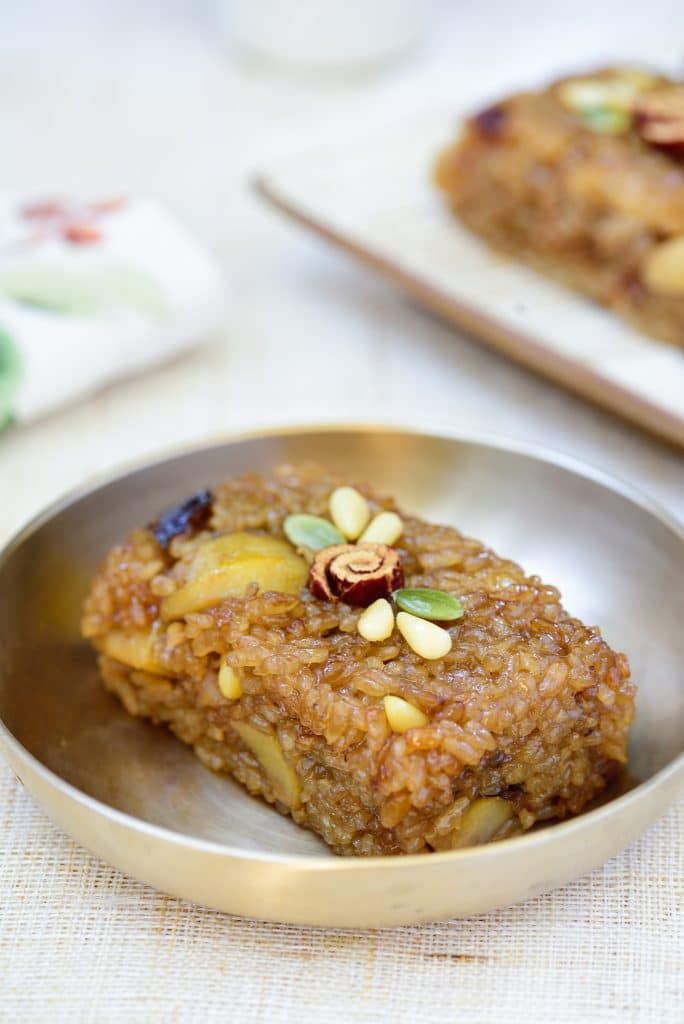 Yasik (Korean sweet rice cake with dried fruits and nuts) Korean Bapsang