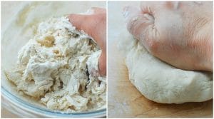 kneading dumpling wrapper dough