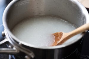 rice paste for kimchi in a pot