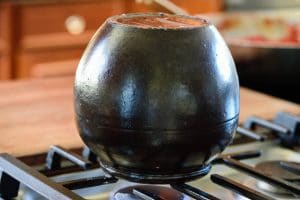 Sterilize Korean earthenware pot on stove top
