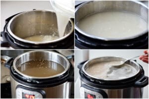 4-photo collage of making Korean rice punch in Instant Pot
